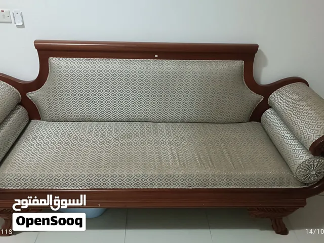 Egyptian-style, heavy, clean, new 3-seater wooden sofa