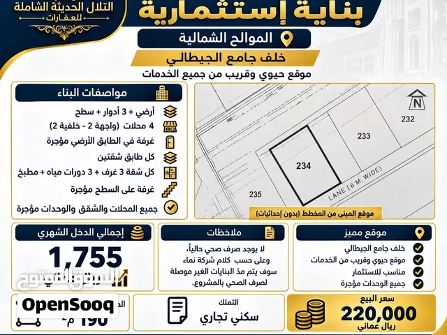 بنايه للبيع في الموالح الشماليه