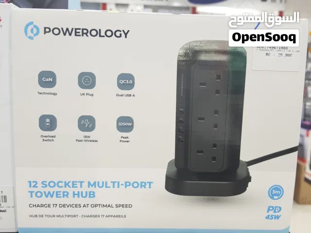 powerology 12 socket multiport tower hub PD 45W