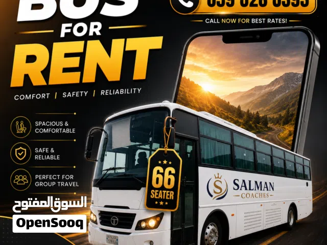 66 Seater TATA Bus Available for Rent