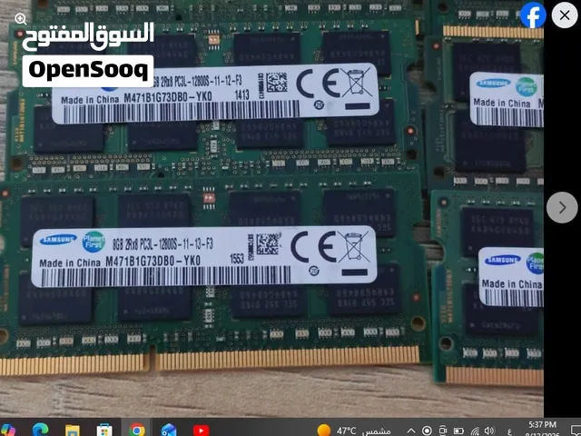 للبيع رامات لابتوب Samsung أصلية 8GB DDR3L