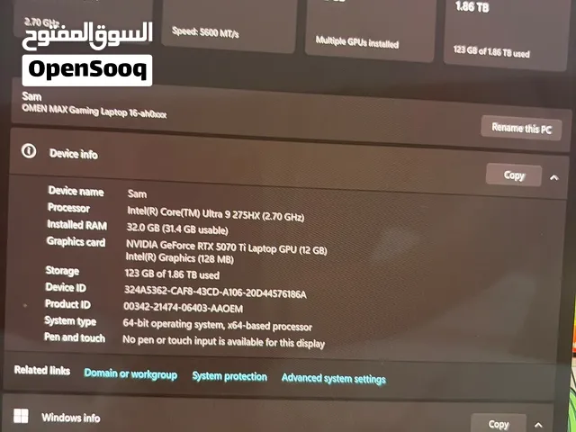 لابتوب HP OMEN MAX GAMING للبيع