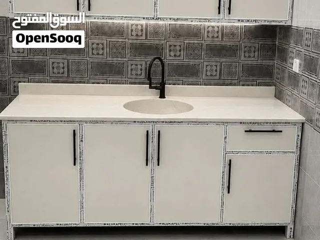 كاونتر المنيوم سنك وملحق مترين مرمر شغل ثقيل