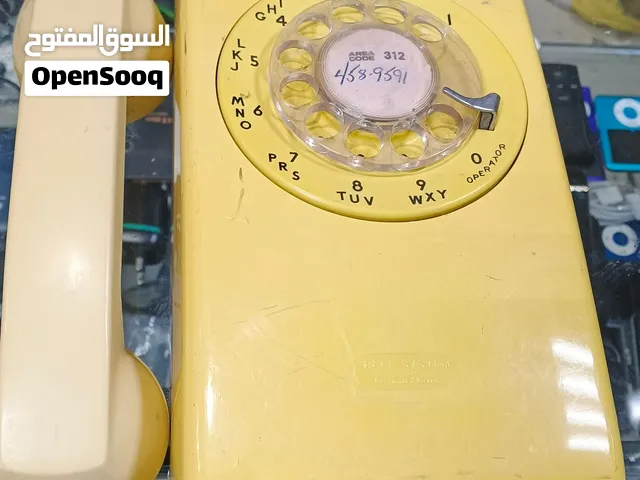 Vintage 1960s Western Electric Yellow Rotary Phone Wall Mount Telephone & VINTAGE Rotary Dial