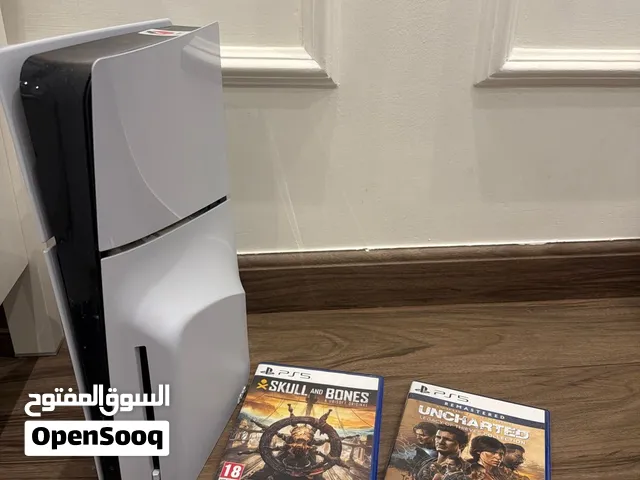PS5 Slim1TB + Disc Drive + 2 Games + Controller بلايستيشن 5 سليم 1 تيرا + قارئ     أقراص+لعبتين+ يد1