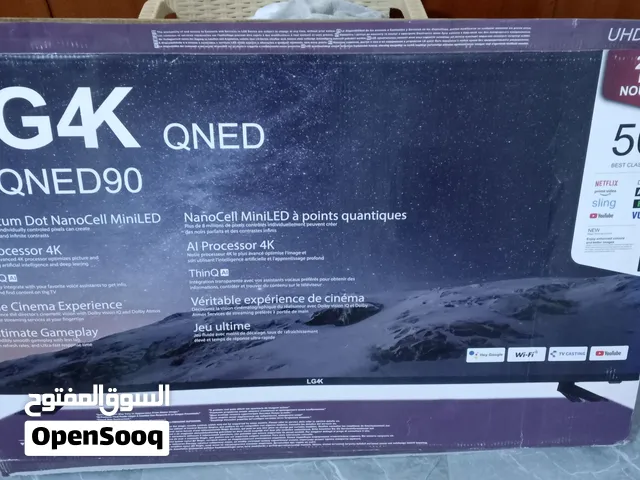 شاشة حجم 50 مكسوره من نوع ال جي 4k موديل 2025 ب45 الف وبيها مجال