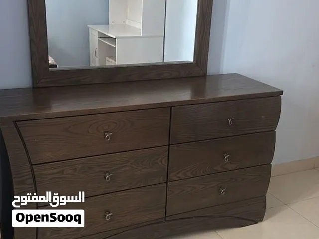 Dark Wood 6-Drawer Dresser with Matching Mirror for Sale