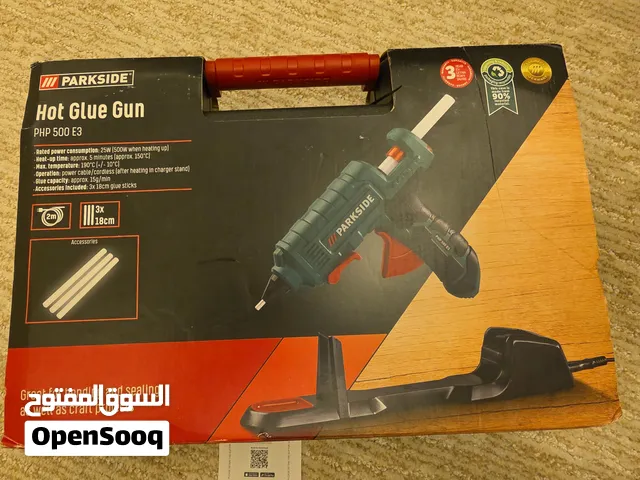 مسدس غراء حراري PARKSIDE PHP 500 E3 مع قاعدة و3 أعواد شمع – جديد غير مستخدم