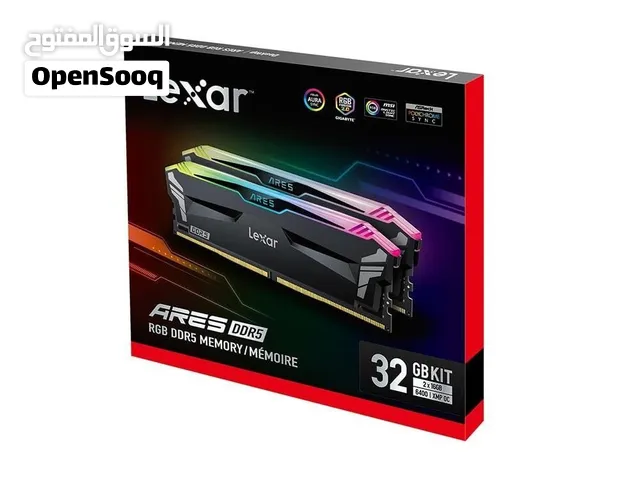 رامات 32 جديده DDR5 قطعتين 16 Lexar DDR5 Ares 32gb 16 2