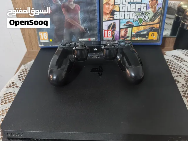 بليستيشن فور سلم مستعمل اقل من سنة لك ستيكر مع كامل ملحقاته  نظام 13