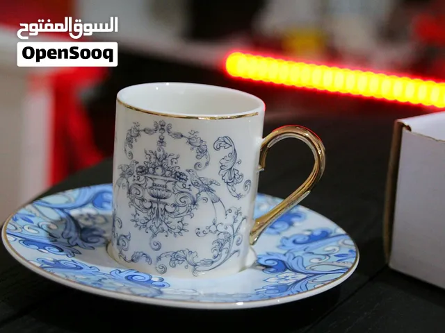 طقم فناجين قهوة مذهب مزخرف فاخر روزانا Rozana embellished coffee cups set