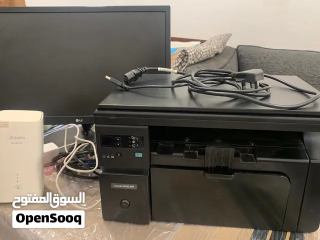Lg lcd monitor good working selling due to sold the shop Hp all in one printer working router Huwaie