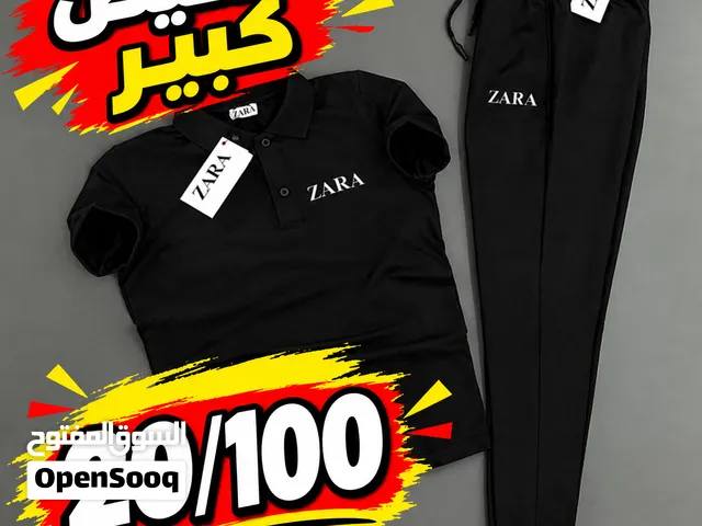 ترنج بلياقة ZARA -بنطلون خامة سمر ميلتون -تيشرت ليكرا مبرد -تقفيل وفينيش عالي الون ( اسود -ابي