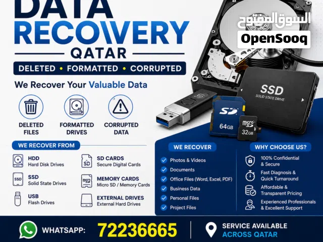 Data Recovery Qatar  Deleted, Formatted & Corrupted HDD SSD USB SD Card Recovery