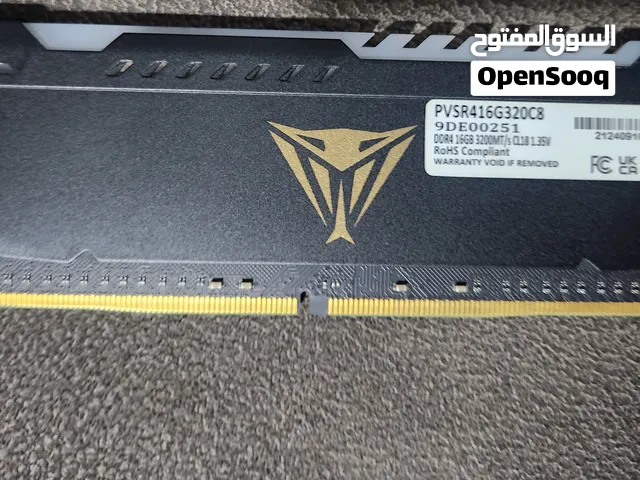 متوفر رام DDR4 16GB RGP بسعر 350 شيكل RAM PATRIOT   RGB 3200MHz 1X16GB DDR4