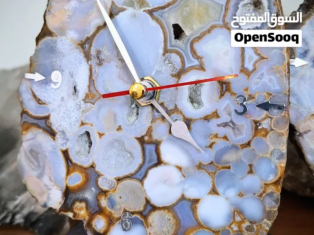 ساعات طاولة من حجر اليشب- Jasper Gemstone Table Clocks