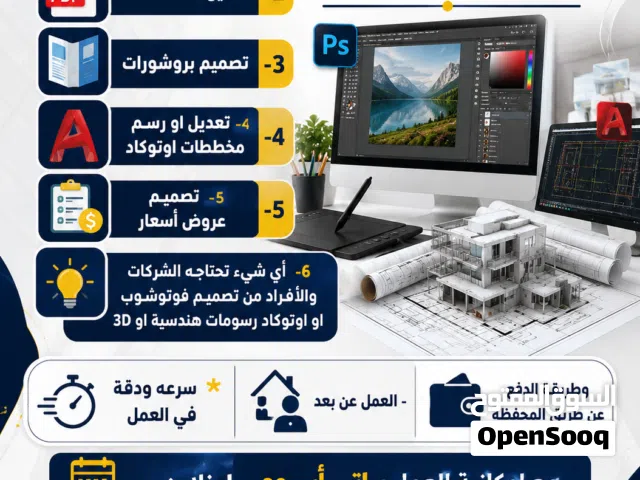 مصمم فري لانس تعديل صور / تعديل ملفات PDF / تصميم بروشورات / عمل رسومات مخططات