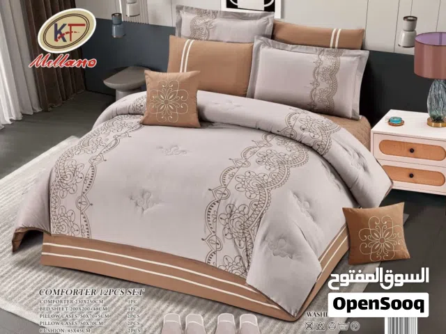 طقم مفارش ميلانو الكوفي الفاخر – 12 قطعة (KF-68)