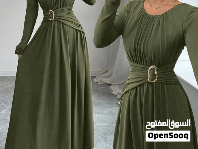 New Elenzga Women's Long Dresses In Green / Brown / Size L