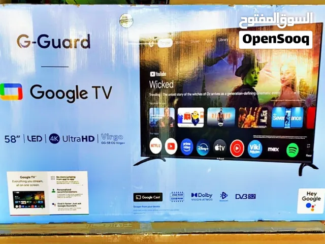 شاشة جي جارد  58 العالمية رقم 1 G-Guard Google TV 58 إنش عرض لا يُفوّت  السعر خاص : فقط 275 .