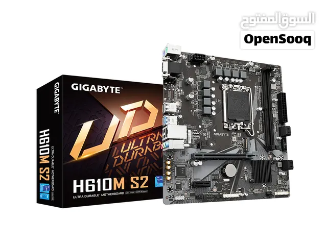 مذربورد جيجابايت لمعالجات انتل جيل 12 + 13 + 14 - GIGABYTE UD H610M-S2 DDR5 LGA 1700 MOTHERBOARD