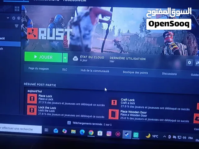 حساب steam اربي يحتوي على لعبة rust مع ملكية كاملة للحساب