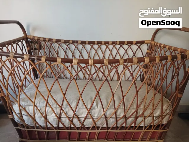 سرير اطفال خيزران طبيعي( تهوية ممتاز وثابت)مع فرشة سليب كومفورد مريحة