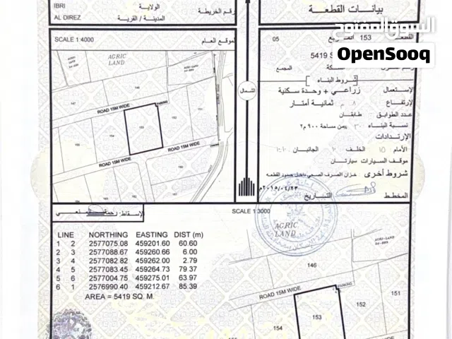 ارض زراعية + وحدة سكنية في بلدة الدريز ولاية عبري
