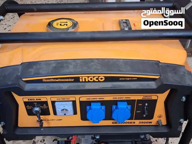 هذا المولد من ماركة INGCO موديل GE35006ES، ويعمل بالبنزين (Gasoline  جديد غير مستخدم