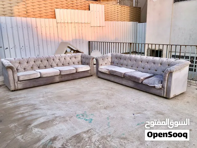 طقم كنب بيج مخمل 8 مقاعد