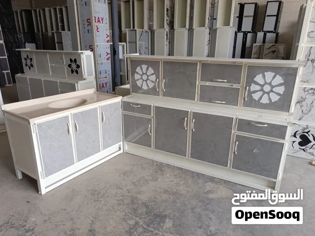 كاونتر المنيوم قياس مترين ارضي وملحق ومتر وعشرين سنك