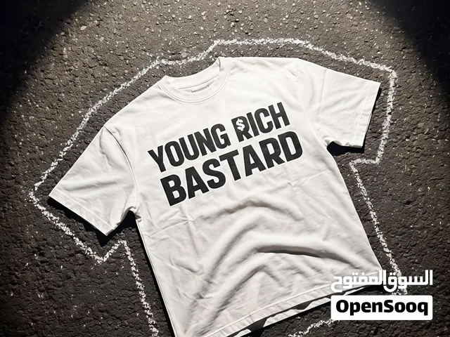 تيشيرت أوفر سايز / بوكس فيت قطن بوليفار فاخر - YOUNG RICH BASTARD