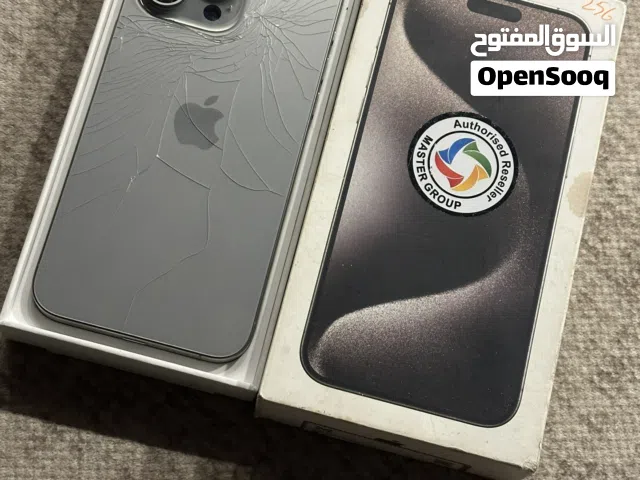 ايفون 15برو ماكس شرق اوسط جهاز كفاله فقط ضهره مكسور باقي كفاله بطارية 100 عدد الدورات 196 ذاكرة 256