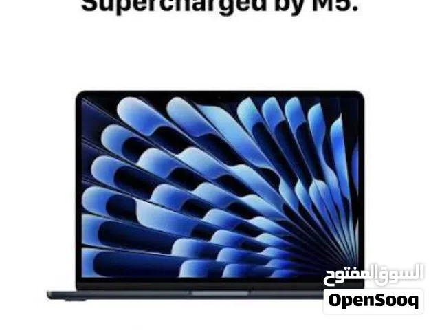 MacBook Air 13-inch M5  ماك بوك اير 13  إنش جديد بالكرتونة لون كحلي مميز ( 16ram - 512G )
