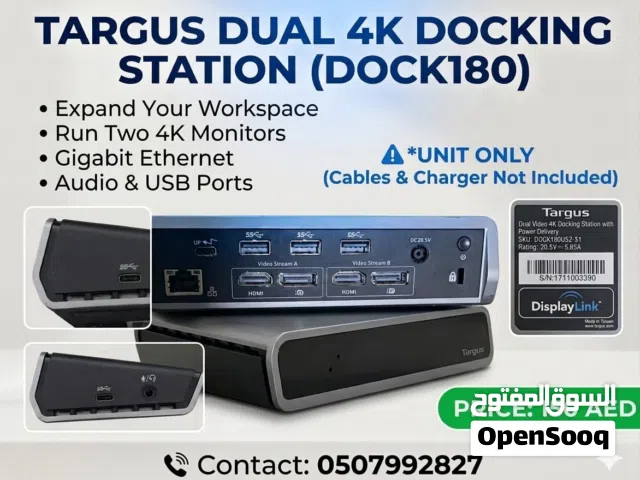 Title: Professional Targus Dual 4K Docking Station (Model DOCK180) – Unit Only Description: Selli