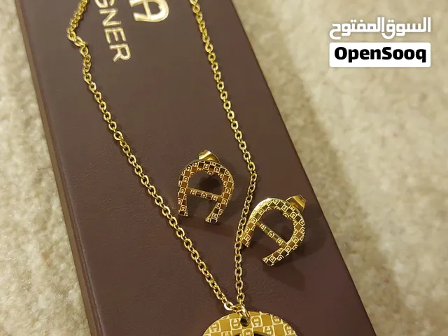 Aigner Logo Necklace and Earrings
