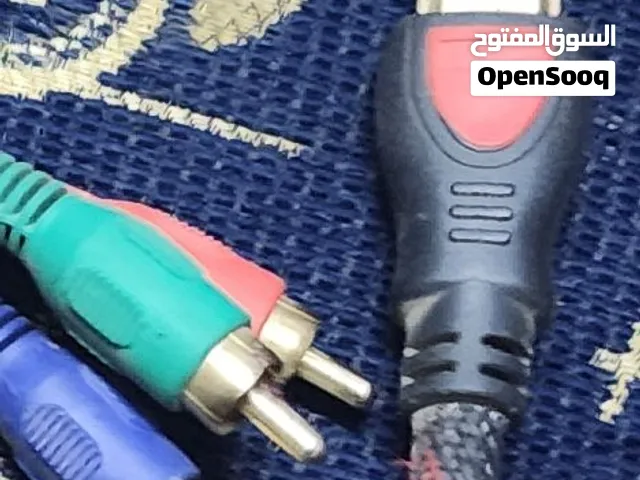 كيبل اتش دي ام اي مع ثلاث منافذ احمر اخضر ازرق