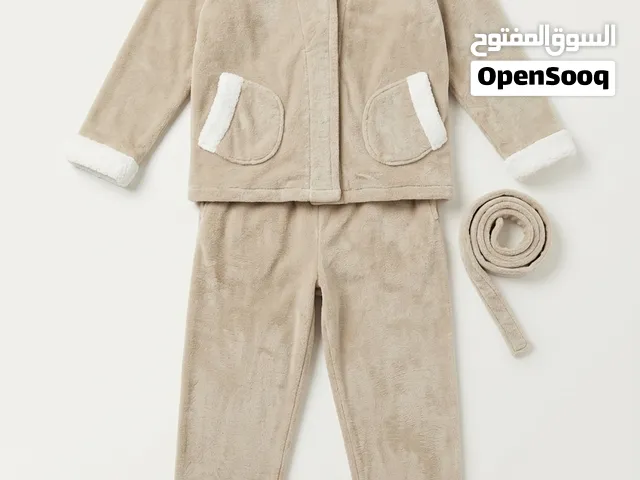 Cozy Winter Fluffy Pyjama Set with Robe & Pants Soft Fleece 3-Piece Loungewear Set brand new .