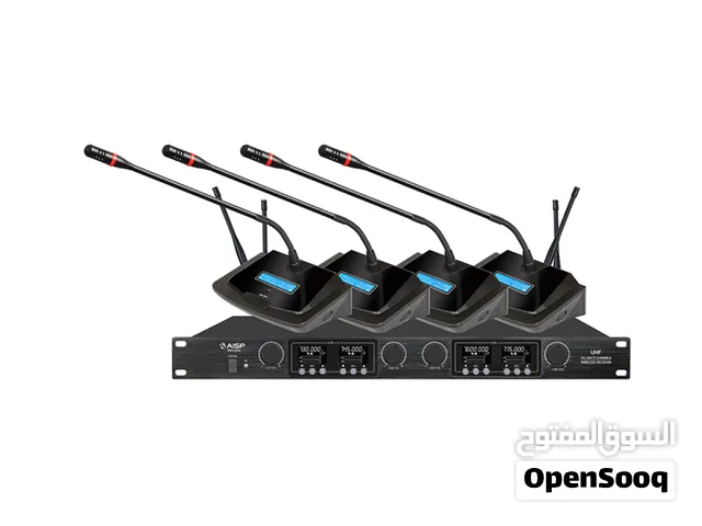 مايك مؤتمرات AISP WM-6214، Wireless Microphone، نظام UHF لاسلكي 4 قنوات