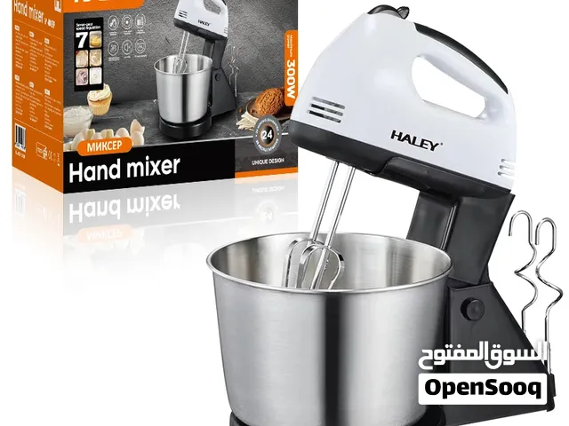 خفاق مع جرن وعاء ستيل 7 سرعات عجانة خفاق بيض لصنع الحلويات خلاط Mixer HALEY مكسر