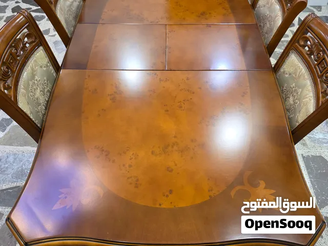 للبيع ميز طعام خشب زان ست كراسي تكمة وثكيل من هوم سنتر يتكبر ويتصغر