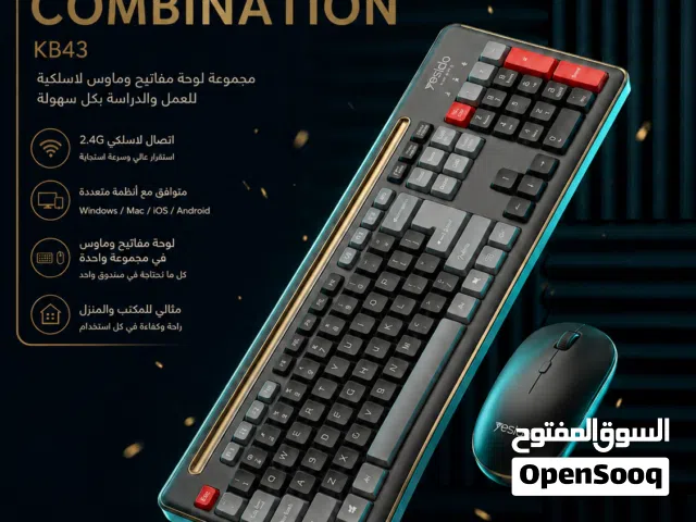 كيبورد لاسلكي Yesido KB43 بتصميم أنيق واتصال 2.4GHz