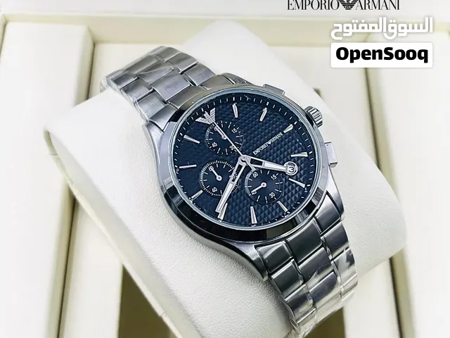 Emporio Armani Men's Stainless Steel Chronograph Watch - Blue Dial