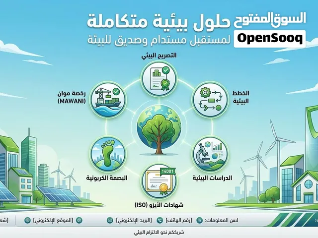 التصريح البيئي - رخص موان - الايزو - البصمة الكربونية - عقود المخلفات