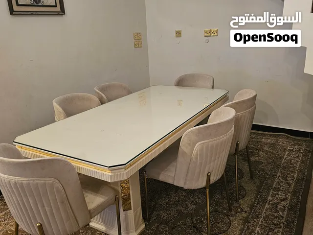 ميز طعام تركي درجة اولى 6 كراسي نوع ثقيل  صبغ حراري وجامة ام