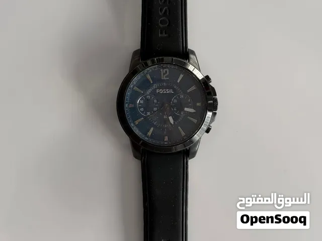 Fossil Men’s Quartz Chronograph Watch – Black Dial with Silicone Strap