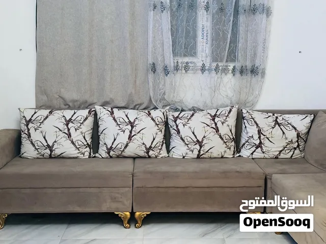 صالون كورنر حرف L 5 متر بيج فاتح + ستارة دبل