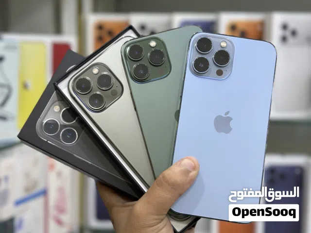 عرض خاص : iPhone 13 pro max 256gb هواتف نظيفة جدا بحالة الوكالة مع ضمان و ملحقات و بأقل سعر