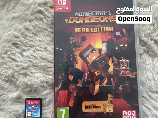 لعبة ماينكرفت دونجن و لعبة زيلدا للسويتش Minecraft dungeons game and Zelda for Nintendo switch