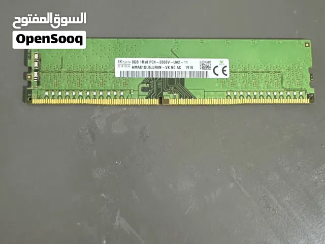 RAM DDR4 8GB FOR PC  رام للكمبيوتر 8 جيجابايت دي دي ار  4 مستعمل كالجديد بحالة ممتازة جدا